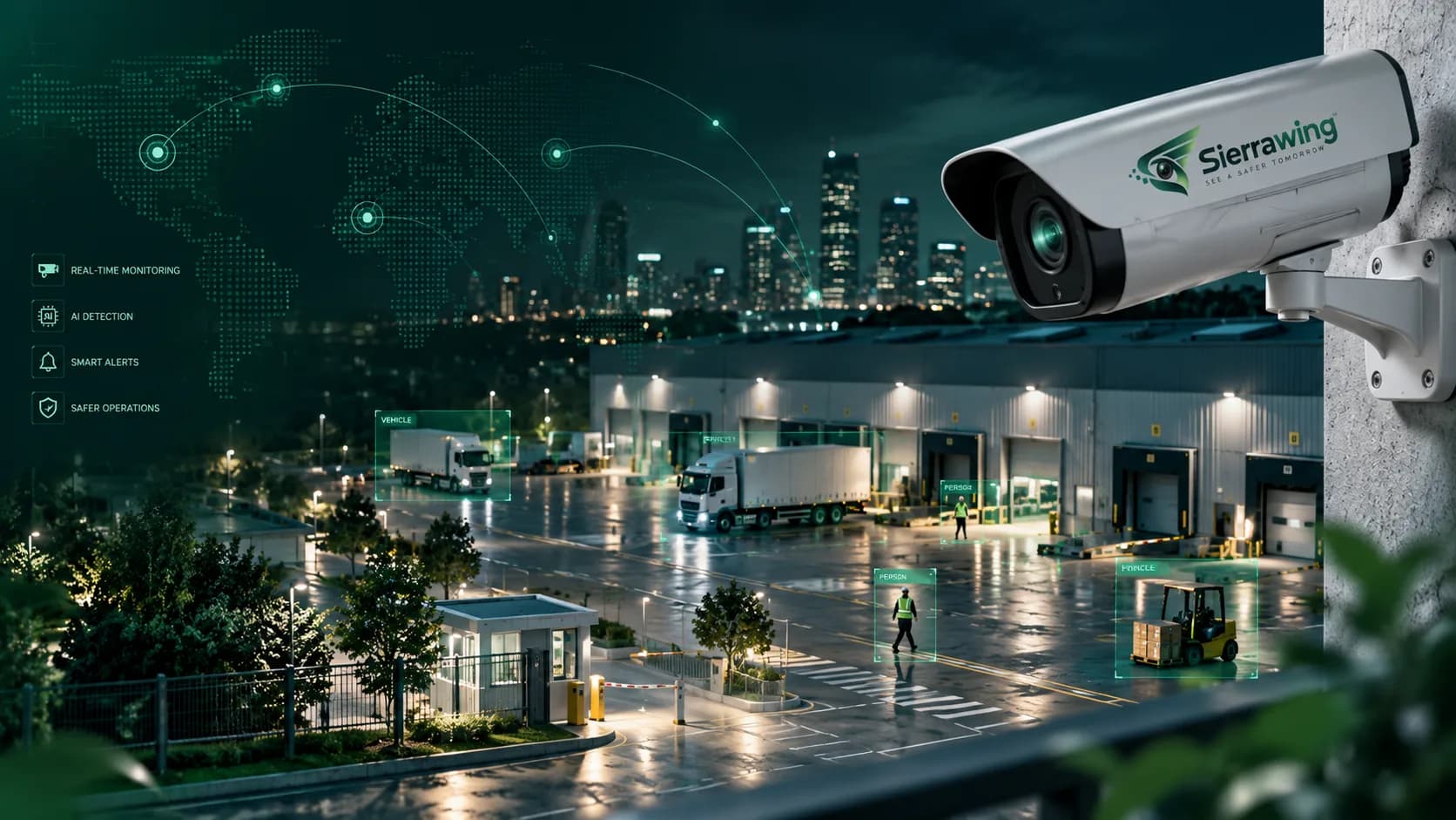 AI visual intelligence monitoring a logistics facility in real time